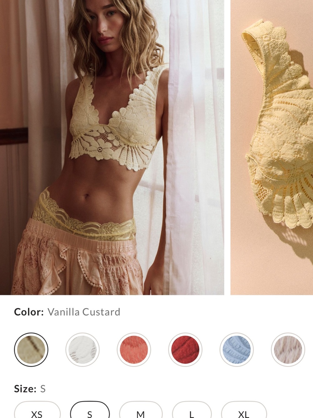Petal Party Lace Plunge Bralette- Vanilla Custard